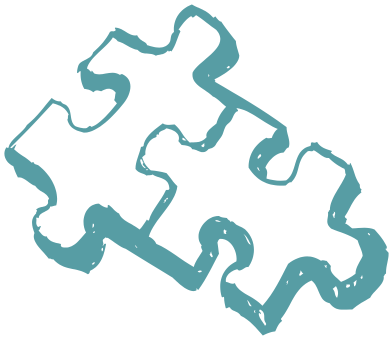 An illustration of two interlocked jigsaw pieces.