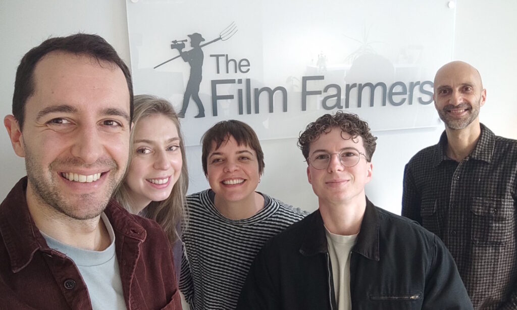 The Film Farmers team:
(left to right) Tom Farmery, Alison Farmery, Gwen Thurstan, Nick Marrington, Mihali Moore